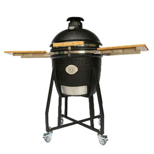 Engsel Premium 56cm <span class=keywords><strong>Kamado</strong></span> 22 inci keramik BBQ arang Grill dengan lubang kayu bergerak keranjang untuk pesta luar ruangan berkemah - Product Image 1