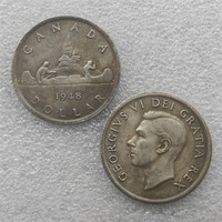 Pièces de monnaie commémoratives de style antique du Canada de 1 dollar, 1945, 1947, 1948, cadeaux, décoration de la maison