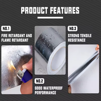 Ruban adhésif en aluminium résistant à la chaleur, activé par l'eau, en fibre de solvant, pour systèmes CVC, Aluglass, imperméable