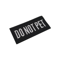 Écusson brodé noir et blanc avec inscription 'Funny Service Dog Animal Pets DO NOT PET' pour vêtements, sacs et chapeaux d'animaux, à coudre