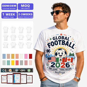 T-shirt de football imprimé personnalisé pour homme, manches courtes, 100% coton, tee-shirt graphique, vêtements de sport décontractés pour l'extérieur, OEKO-TEX - Product Image 1