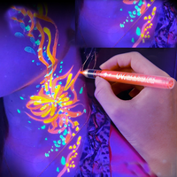 À base d'eau résistant aux taches à séchage rapide Facile à laver Marqueurs de tatouage UV phosphorescents Ensemble de pointes fines 8 couleurs