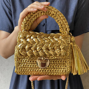 Color completo y tamaño flexible para bolsa metálica Best SellingFor 2024 Bolsa hecha a mano Bolsa tejida a mano Crochet - Product Image 1