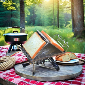 Folding <strong>Camping</strong> Stove <strong>Toaster</strong>, Stainless Steel <strong>Toaster</strong> Rack Holder, Portable Outdoor Bread <strong>Toaster</strong> Rack for BBQ - Product Image 2