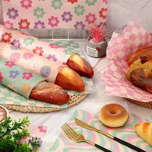 Custom Printed Biodegradable Food Wrapping Sandwich <b>Paper</b> Rectangle Shape Greaseproof Recyclable for Bread Personalized Logo - Product Image 1