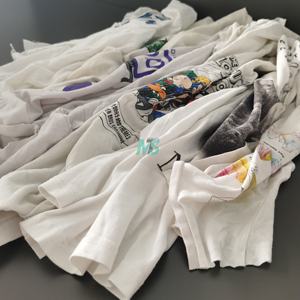 Venta al por mayor Uso industrial Residuos textiles Camiseta blanca Limpiaparabrisas cortados en piezas 10KG Fardos de trapos de algodón de limpieza blanca - Product Image 3