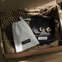 PandaSew Logo personnalisé toile de coton cordon sac cadeau boucle d'oreille bague pochette à bijoux sac à poussière avec étiquette sacs en coton