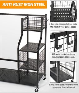 Menyimpan topi bola Golf tas klub peralatan olahraga garasi Tampilan berdiri tas Golf rak pengatur penyimpanan untuk alat olahraga - Product Image 4