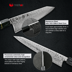 Couteau Kiritsuke en acier damas au carbone Cuchillo <span class=keywords><strong>japonais</strong></span> <span class=keywords><strong>haut</strong></span> <span class=keywords><strong>de</strong></span> <span class=keywords><strong>gamme</strong></span> couteau <span class=keywords><strong>de</strong></span> cuisine exquis avec manche en résine ivoire - Product Image 2