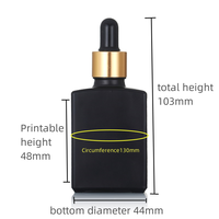 Bouteilles en verre transparent en gros pour gouttes oculaires, essences et cosmétiques, 15ml-100ml, forme plate, compte-gouttes blancs et dorés mats, 100 pièces, soyeux