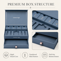 Caja de Calendario de Adviento con Tapa Abatible y Logotipo Personalizado, Diseño de Cajones Rígidos de Múltiples Niveles con Estante Extraíble, Empaque para Cosméticos
