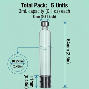 Flacon en verre stérile durable emballé individuellement avec couvercle en aluminium 3 ml Bouteille en verre jetable pour les soins de la peau - Product Image 2