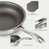 Poêle à frire antiadhésive 3 plis, compatible induction, 10 pouces, intérieur en acier inoxydable et titane, capacité 10,5 quarts, pour tous types de plaques de cuisson et fours