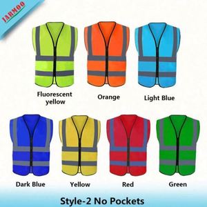 Gilet de sécurité haute visibilité multi-poches en tissu maillé fluorescent pour moto, vêtement réfléchissant pour l'extérieur - Product Image 6