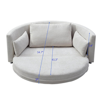 Canapé-lit rond pliable en tissu de style nordique, personnalisable, inclinable, petit canapé de détente, idéal pour salon et chambre à coucher