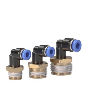 ข้อต่อลมแบบเร็ว Li Guang Aerodynamics ชุบนิกเกิล ทองแดงเกลียว ข้อต่อแบบงอ PL8-02 10-03 PL12-04 - Product Image 3