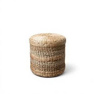Vietnam Water Hyacinth Ottoman Handmade Natural Fiber for Seating Footrest Living Room Decor Bedroom Use and Home Styling - Product Image 1