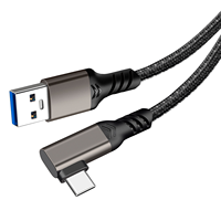 Cable de Carga Rápida YRNOVA USB3.2 Gen2 Blindado de 2m, USB-C 10Gbps 3A 60W, Conductor de Cobre Estañado, Revestimiento de Aleación de Aluminio y Nailon