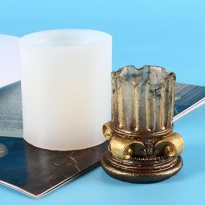 Venta caliente DIY decoración de escritorio <span class=keywords><strong>Pilar</strong></span> Santo aromaterapia portavelas molde de yeso líquido Gel de silicona goteo herramientas de pastel - Product Image 5