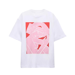 Camiseta de Manga Corta Estampada Informal, Holgada, Dulce, Versátil y Sencilla para Mujer, Nueva Colección 2025, Tejido de Poliéster - Product Image 1