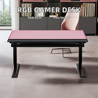 Bureau de Gamer Pliable YG Moderne RGB à Hauteur Réglable avec Surface Métallique, Capacité de Charge 120kg, Idéal pour le Bureau