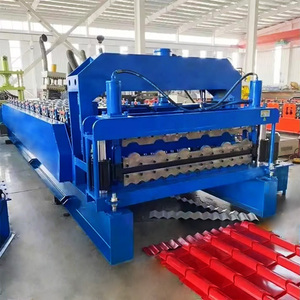 New Color Steel Aluminum Sheet Glazed <strong>Tile</strong> <strong>Roll</strong> <strong>Forming</strong> <strong>Machine</strong> PLC Control with Motor Pump for Manufacturing Plant Roof <strong>Tiles</strong> - Product Image 1