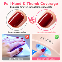 Lampe de Manucure UV LED à Détection Intelligente, Machine de Photothérapie Optionnelle à 2 Couleurs, Alimentée par Batterie, à Quatre Vitesses, pour Vernis à Ongles
