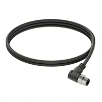 Câble industriel M12 à code A, 5 broches, en cuivre, mâle, coudé, connexion fil ouvert pour capteur/actionneur PLC E/S