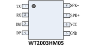 Módulo Reproductor de MP3 Waytronic WT2003HM05 con Capacidad de Voz Integrada de 900s, Compatible con Actualización de Programas UART, Módulo de Voz