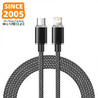 Câble de charge rapide PD 20W personnalisé de haute qualité, 1 m, en nylon tressé, USB-C vers Lightning pour téléphone portable, certifié CE/FCC