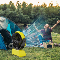Ventilateur de Camping 30000mAh Solaire Portable Extérieur Rotation Automatique Batterie au Lithium Rechargeable Table Bureau Ventilateur Extérieur Avec Lumière