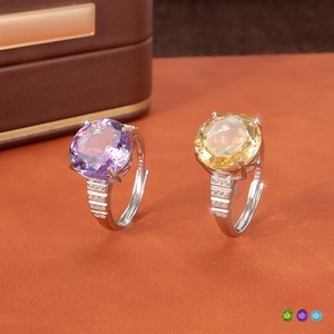 Anillo ajustable de 8 gemas de amatista natural de alta calidad, plata de ley 925, joyería que no se deslustra, regalo de aniversario para esposa - Product Image 2