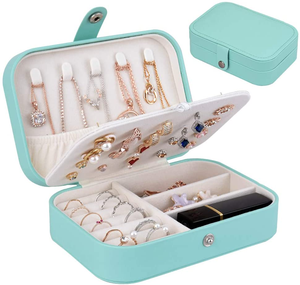 2022 Travel Jewelry Organizer Case Boxes Portable Jewellery Box Button Leather Storage Jewelers Box For Girls