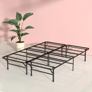 Kainice Steel Wire Underbed Storage Mattress Foundation 14 Inch Double Foldable Metal Furniture Platform Bed Frame