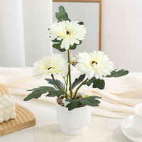 Tanaman Gerbera Buatan dalam Pot, Bunga Matahari Sutra Realistis dalam Pot untuk Dekorasi Halaman Luar Ruangan