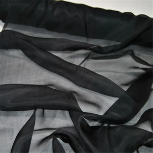 <span class=keywords><strong>Tessuto</strong></span> in <span class=keywords><strong>Chiffon</strong></span> di Seta Pura al 100% Tinta Unita Nera Liscia per Abiti Estivi da Donna e Sciarpe Traspiranti - Product Image 1