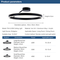 Plafonnier LED Rond à CRI97 Élevé, Fourniture d'Usine, Certifié CE RoHS EMC LVD, Éclairage Bidirectionnel, Contrôle CCT par Télécommande, Lumière Domestique