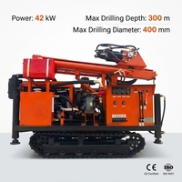 Machine de forage de puits d'eau sur chenilles, plus puissante, pour forage jusqu'à 300m