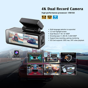 可定制<span class=keywords><strong>3</strong></span>英寸汽车行车记录仪4k双镜头循环记录分辨率Wifi汽车黑匣子DVR应用播放黑色汽车摄像头 - Product Image 4