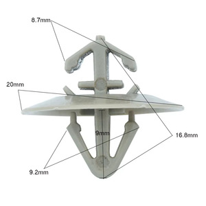 Jiechuang Auto Parts Plastic <b>Door</b> <b>Trim</b> Clip 8.7x9.2x20mm For Renault Opel Vauxhall Vivaro Trafic - Product Image 1