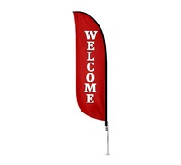Bandera de Plumas Personalizada para Exteriores con Soporte, Resistente al Viento, Bandera Publicitaria Voladora para Playa con Base Cruzada