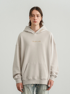 Sweat à capuche pour homme de luxe, 100% coton épais, coupe oversize, avec broderie personnalisée, motif uni, respirant, doublé, 350g, collection automne - Product Image 5