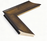 Molduras de Madera Retro Antiguas al por Mayor, Tiras de Pino en Tono Café Marrón con Doble Acabado Desgastado para Decoración de Interiores de Galerías y Villas