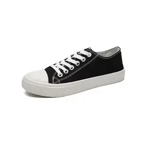 Atacado Moda Unisex Mulheres Homens Branco Sapatos De Lona Confortável Lace Up Low Top Canvas Sneakers Sapatos Casuais Clássicos