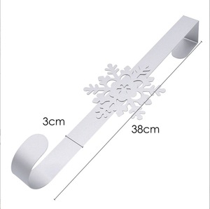 Couronne de Noël flocon de neige à suspendre à la porte, <span class=keywords><strong>crochet</strong></span> métallique pour couronnes et décorations, <span class=keywords><strong>crochet</strong></span> de décoration de porte de Noël - Product Image 5