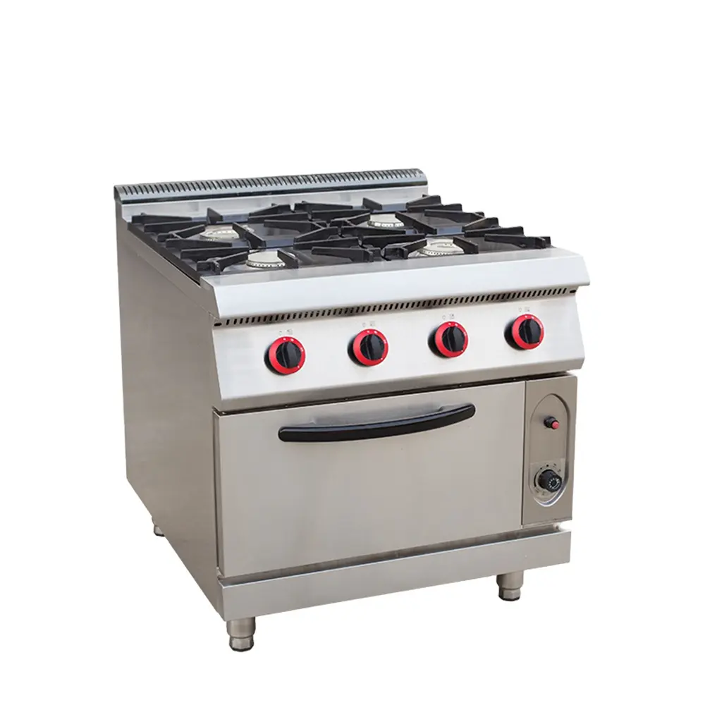 Multifunctional Stainless Steel Gas Cooking Stove Combination Oven Range With 4 Burners