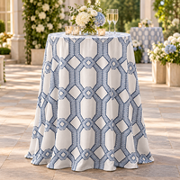 Housse de table personnalisée à faible MOQ, imprimée, 120 pouces, en lin et polyester, ronde ou rectangulaire, pour anniversaires et événements de mariage