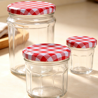 Bocaux de confiture de fruits en conserve, pots de miel scellés, pots de nid d'oiseau, pots de caviar de poisson et bouteilles en verre scellées pour portionnement individuel