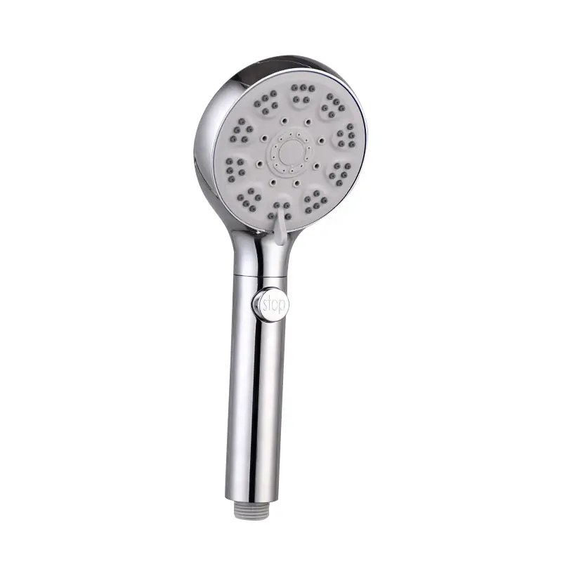 High Pressure Hand Shower Head Bathroom Black One Button Water Stop Filter Handheld Shower Head
