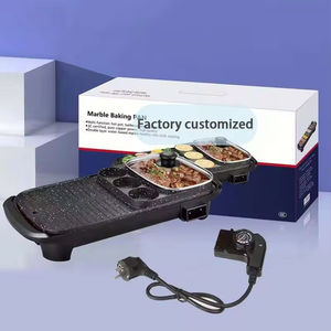 Plancha Eléctrica de Acero Inoxidable con Revestimiento Antiadherente de PTFE y Olla Caliente para Uso Comercial y Doméstico, Barbacoa Interior/Exterior - Product Image 1